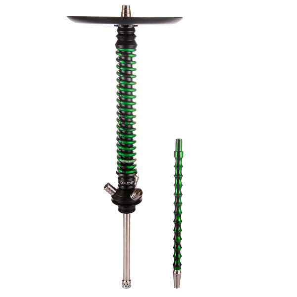 Кальян Mamay Customs Coilover Большой  Черный Зелёный Сплеш в Сыктывкаре