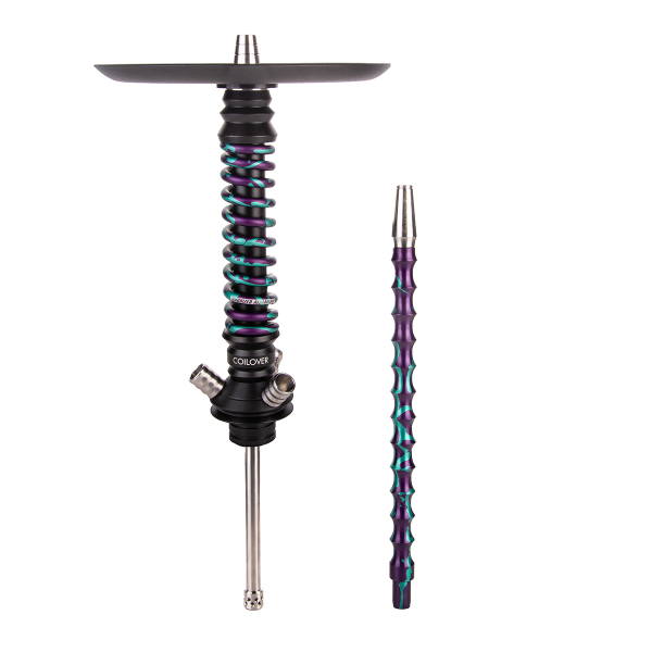 Кальян Mamay Customs Coilover Mini  Чёрный Фиолетовый/бирюзовый Сплеш в Сыктывкаре